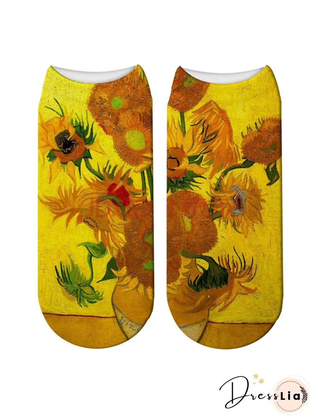 Simple Pop Art Cotton Printing Breathable Commuting Ankle Socks Regular Womens