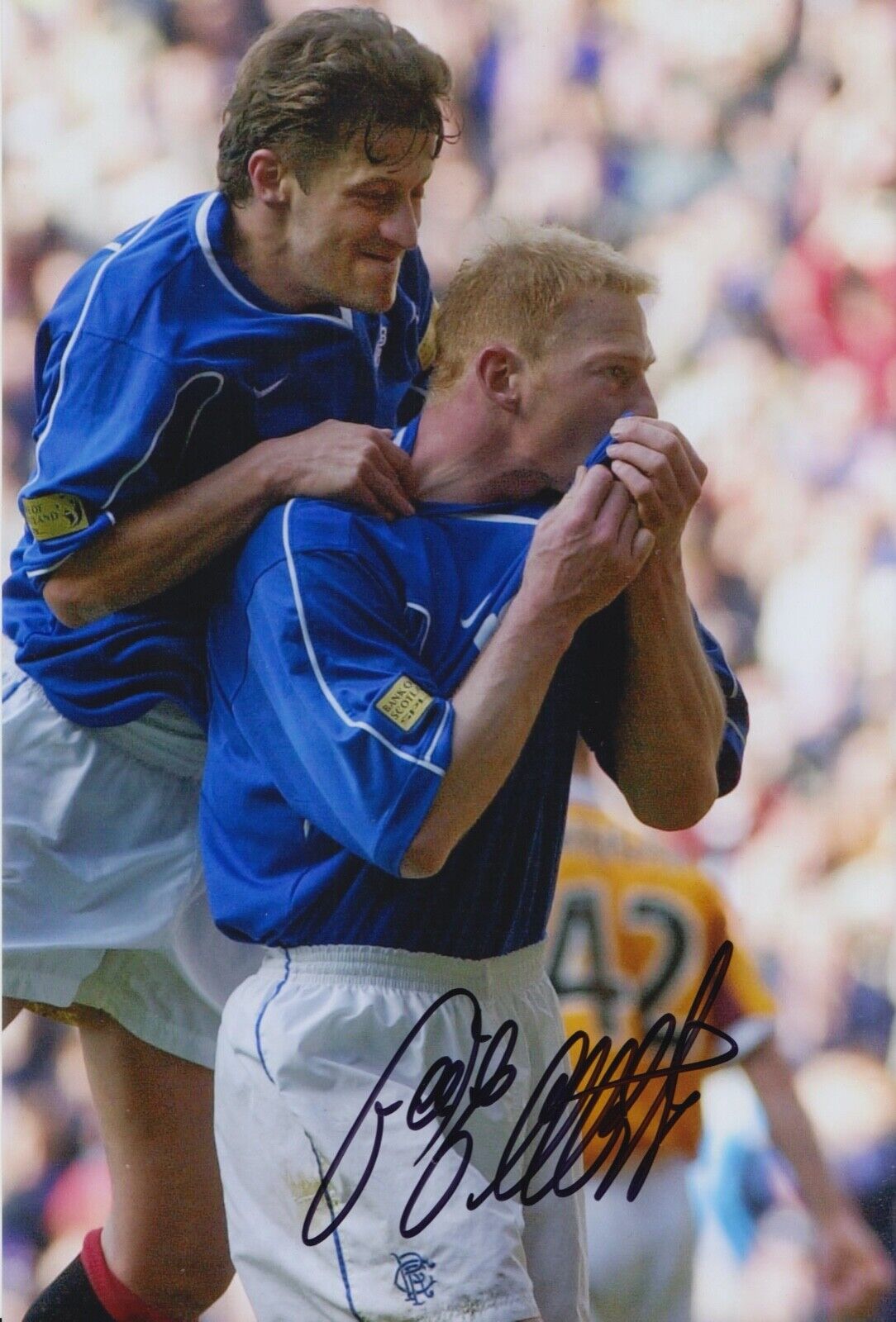 JORG ALBERTZ HAND SIGNED 12X8 Photo Poster painting RANGERS FOOTBALL AUTOGRAPH 8