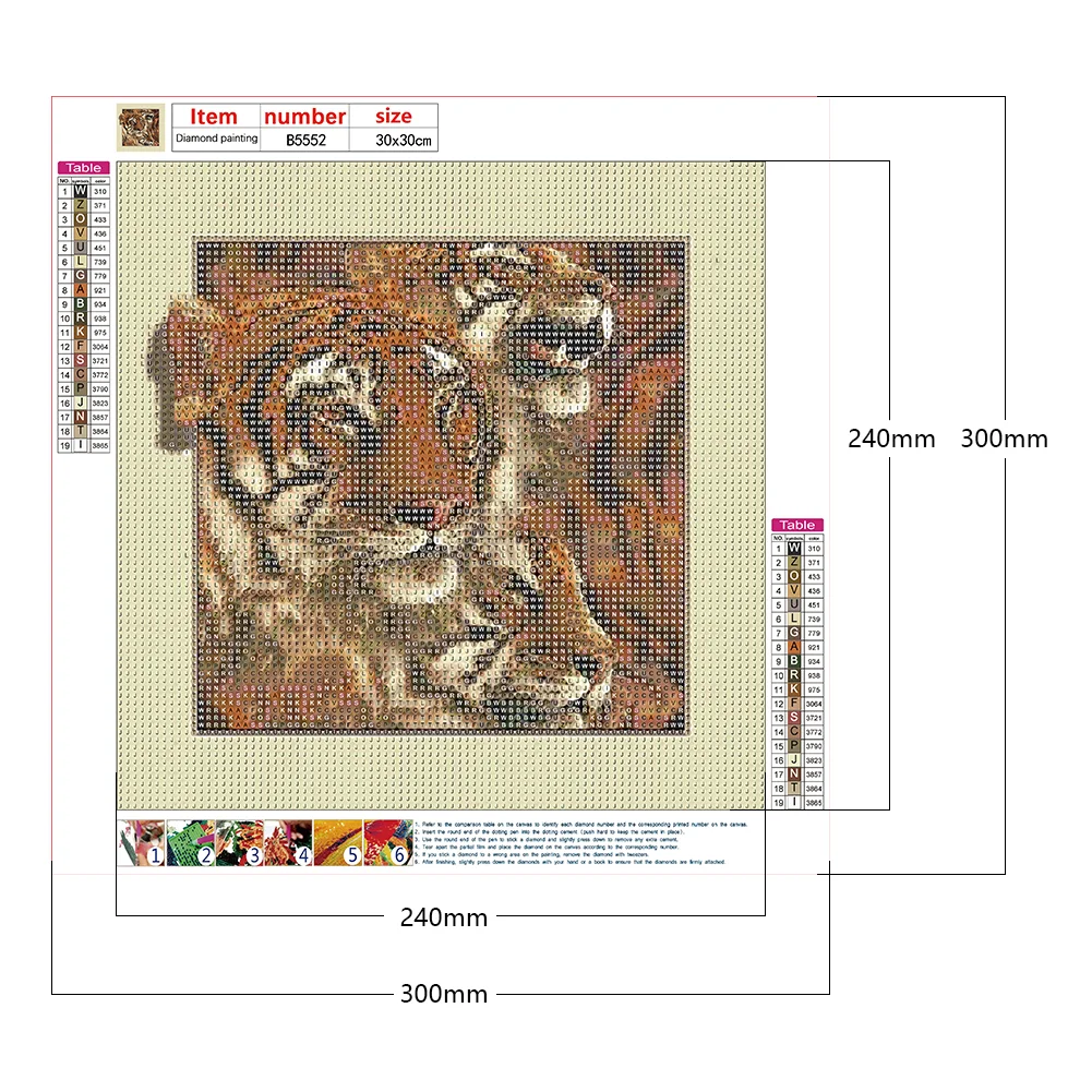 Diamond Painting - Full Round/Square Drill - Animals(30*30 - 50*50cm)