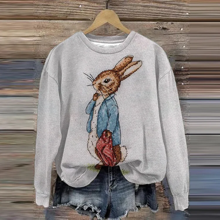 VChics Women'S Rabbit Crew Neck Sweatshirt