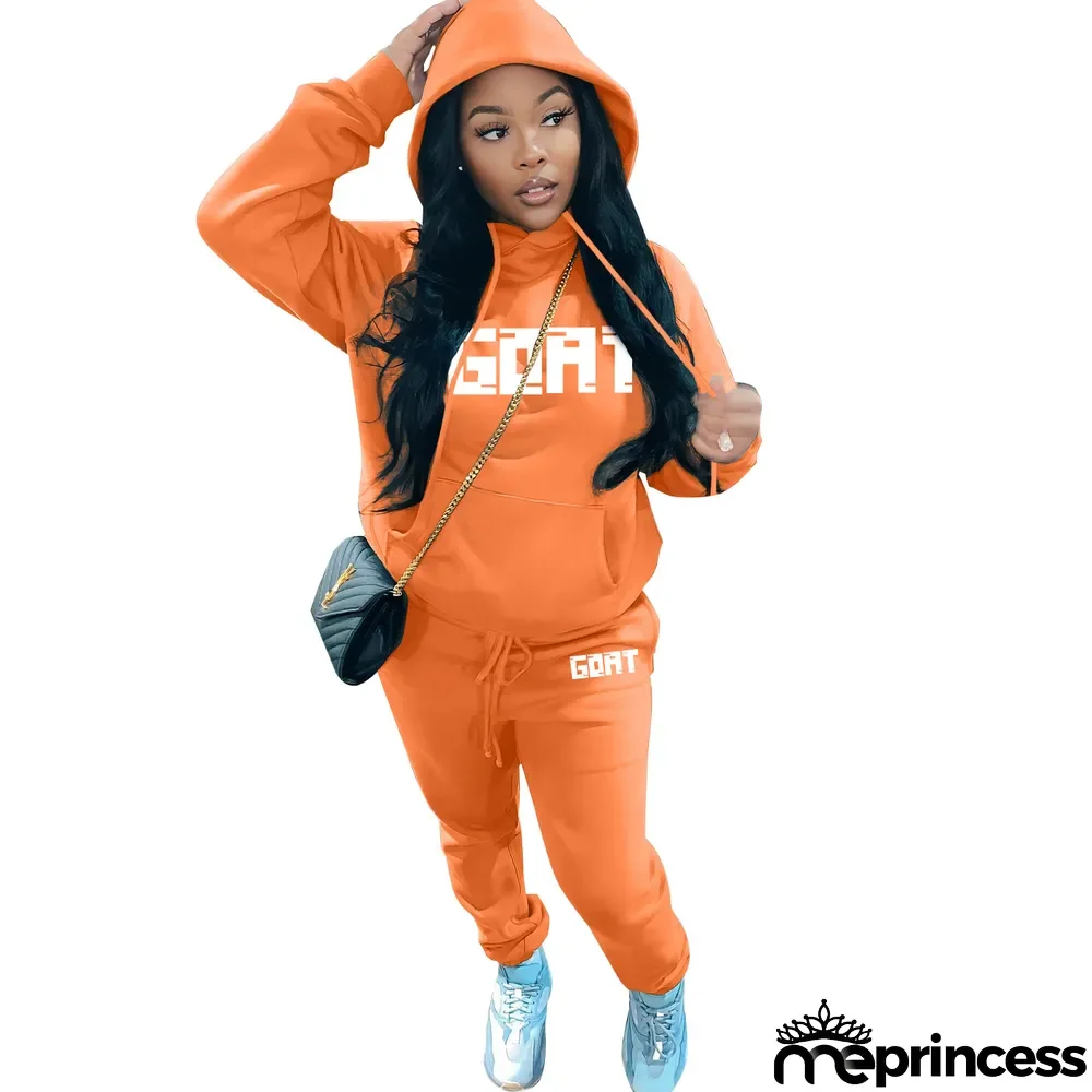 Women's Fashion Casual Fleece Hoodies Two-Piece Hoodie Tracksuit