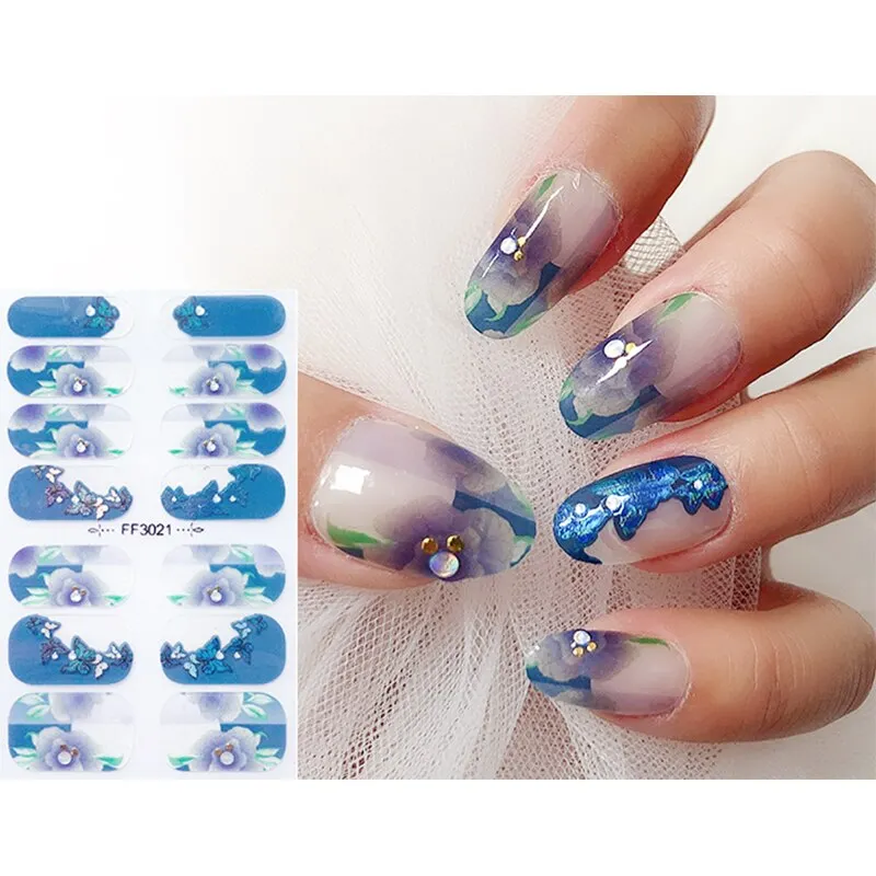 Watercolor Style Women Salon Decals Plain Stickers Nails Sticker Designer Nail Sticker Set Nail Accesoires Sticker For Nails