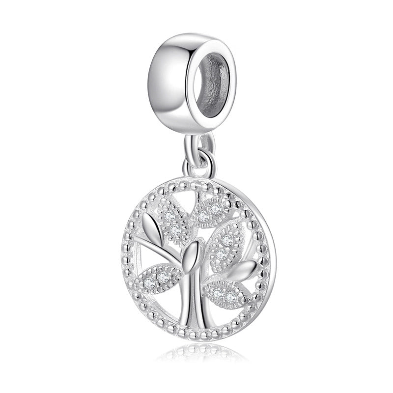 1 Piece 925 Sterling Silver Tree Heart Shape Pendants