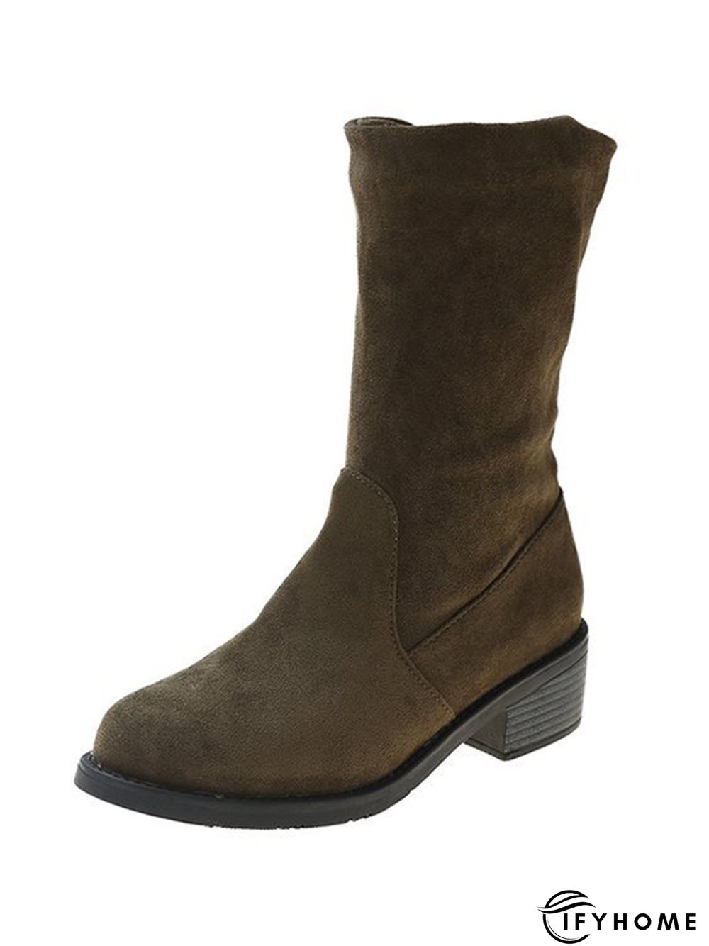 Faux Suede Slip On Slouchy Boots | IFYHOME