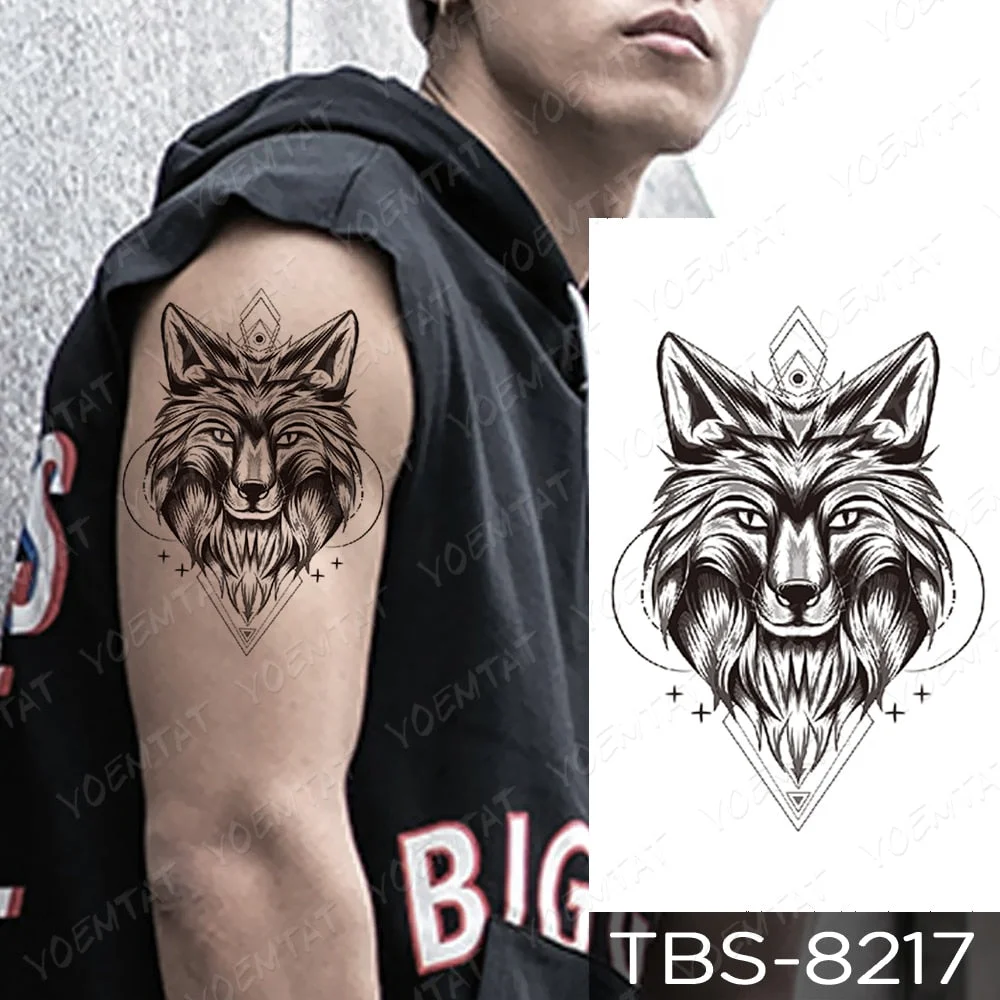 Waterproof Temporary Tattoo Sticker Dragon Wing Totem Flash Tatto Scorpion Wolf Maori Body Art Arm Water Transfer Fake Tatoo Men