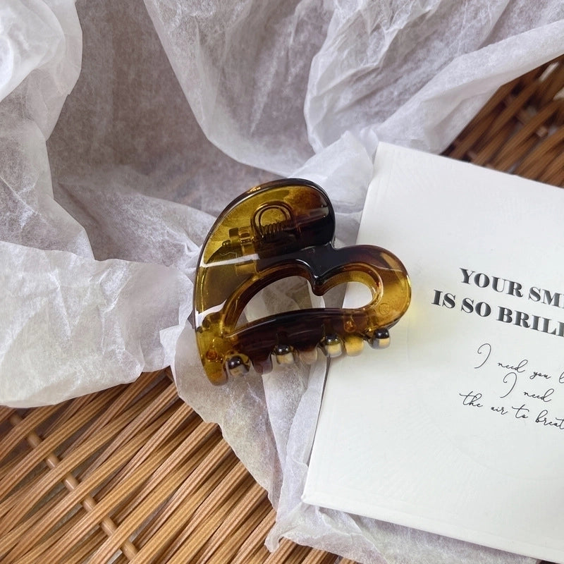 Women’s Casual Streetwear Heart Shape Arylic Handmade Hair Claws