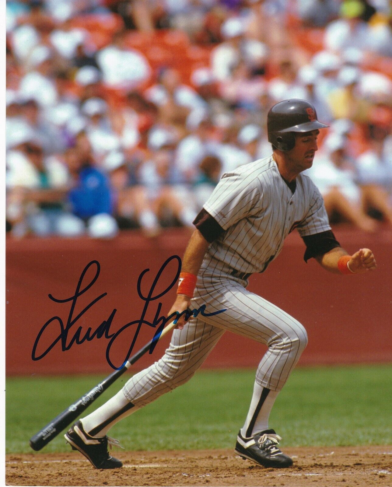 FRED LYNN SAN DIEGO PADRES ACTION SIGNED 8x10