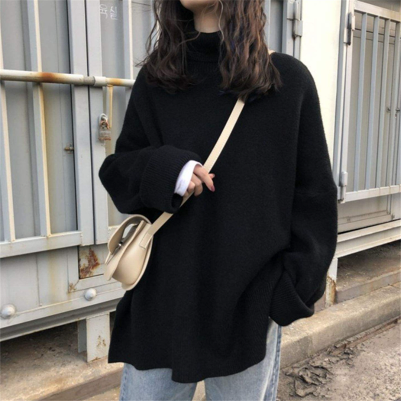 Billlnai New Women Sweater Pullover Female Knitting Overszie Sweaters Long Sleeve Girls Loose Elegant Knitted Thick Outerwear New