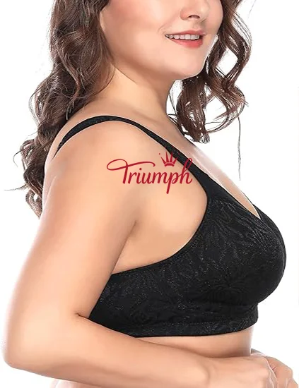 Triumph - Pack de 3 🔥Soutien feminino confort&aacute;vel, sem aro, retr&aacute;til, cobertura total, tamanho grande
