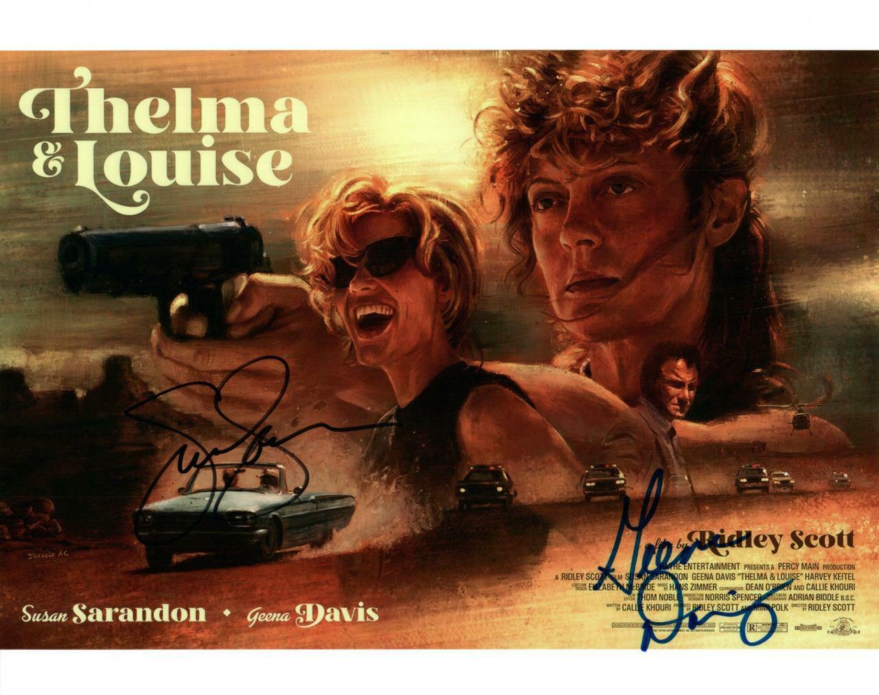 Geena Davis Susan Sarandon autographed 8x10 Picture signed Photo Poster painting and COA