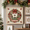 Christmas Patch Wreath Full 11CT 3 Strand Stamped Cross Stitch Kit 45x45cm tapestrymarket