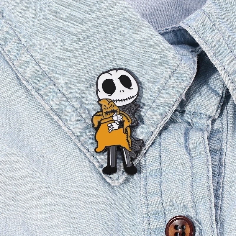 IG Style Funny Pin Pumpkin Bat Skull Alloy Enamel Unisex Brooches