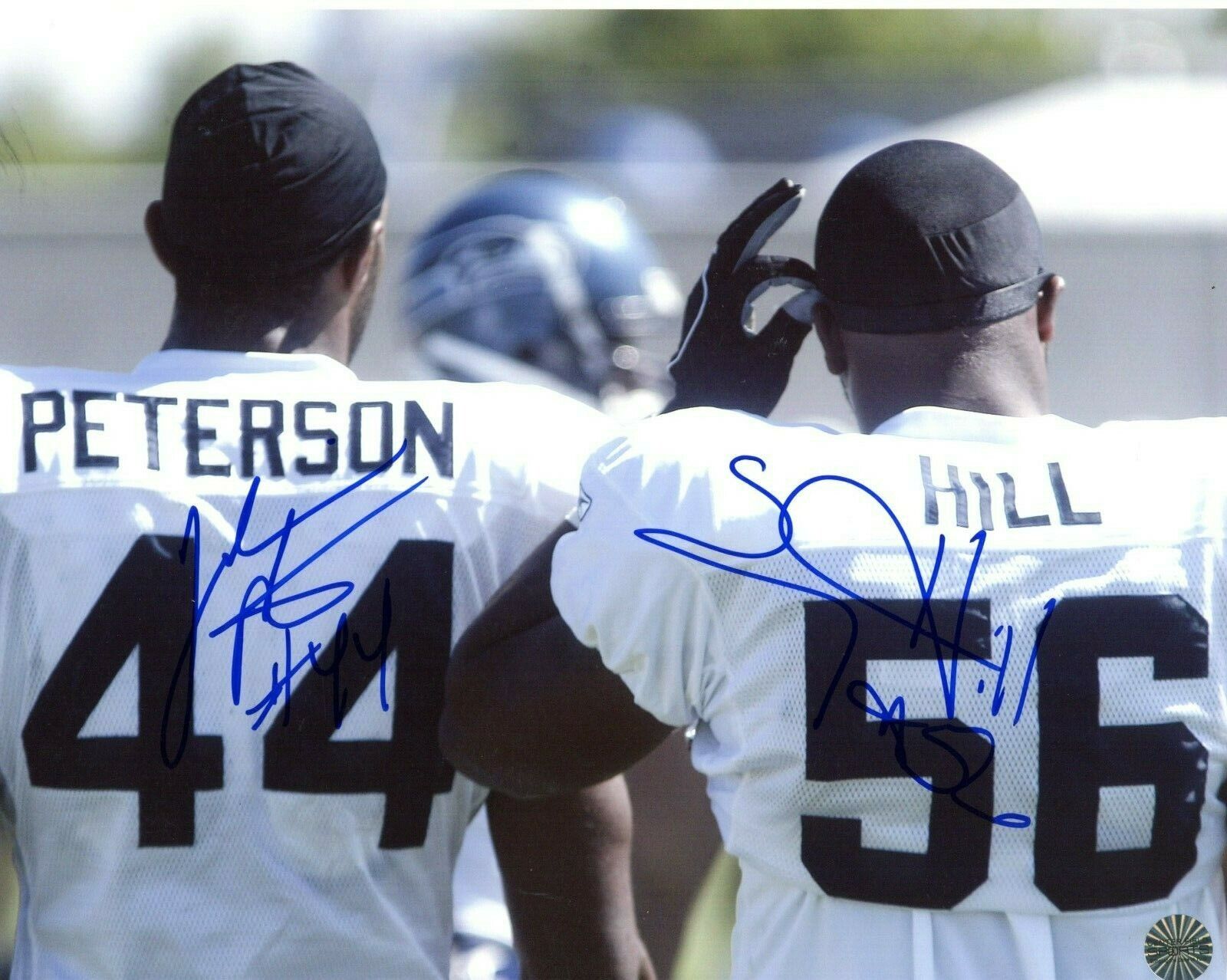 Julian Peterson Leroy Hill Seahawks Autographed Signed 8x10 Photo Poster painting CFS Holo COA