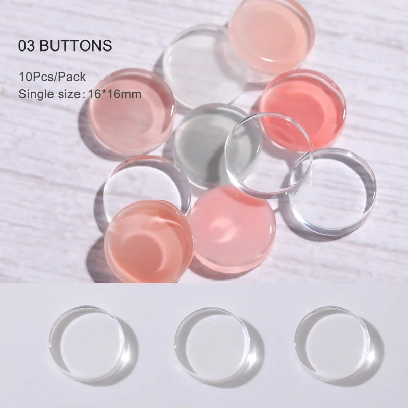 10Pcs Nail Polish Gel Color Label Stickers Transparent Round UV Gel Varnish Nail Colors Display Nail Art DIY Design Decoration-Nail Inspo