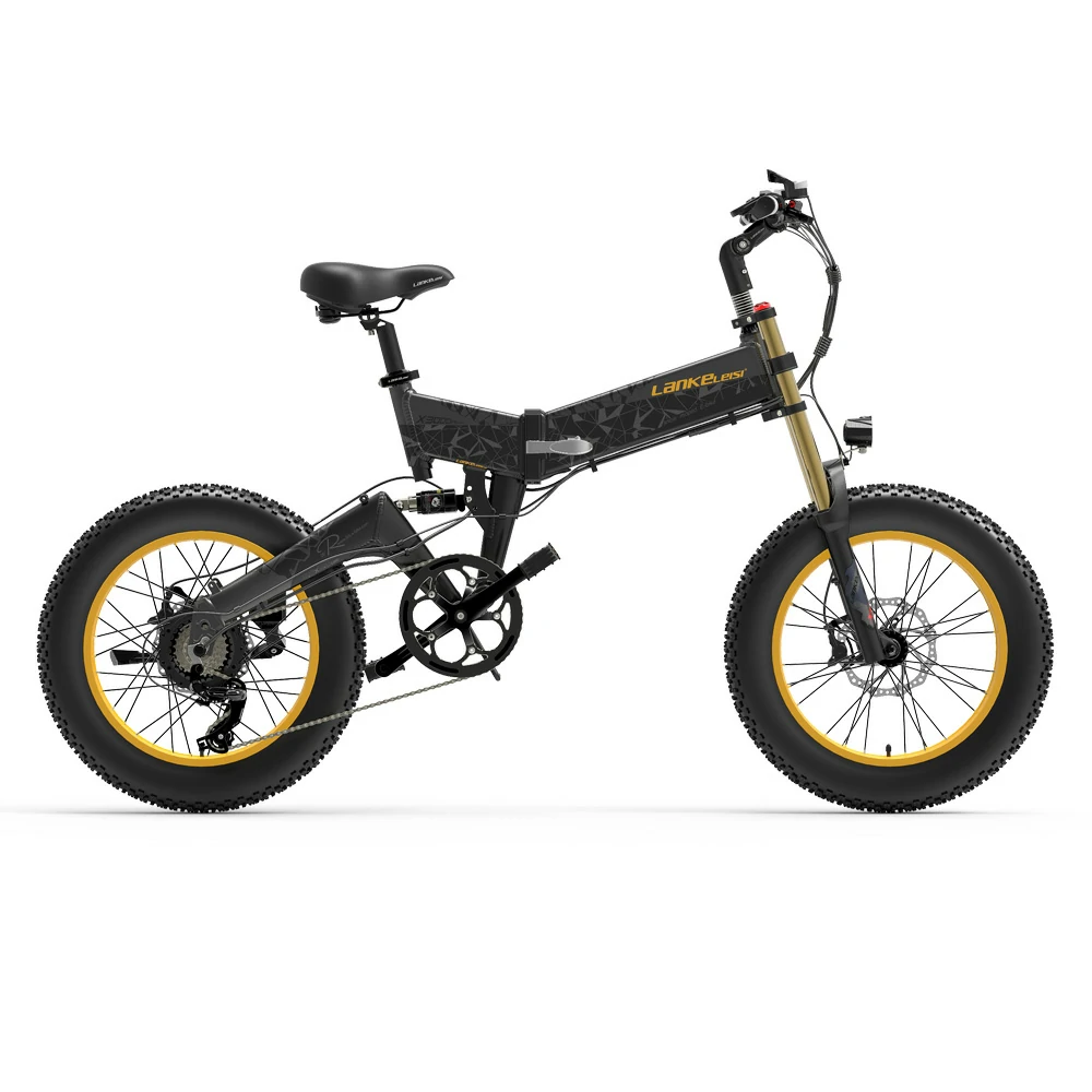 LANKELEISI X3000 Plus Big front fork Folding Electric Mountain Bike 48V 1000W Motor 17.5Ah Battery