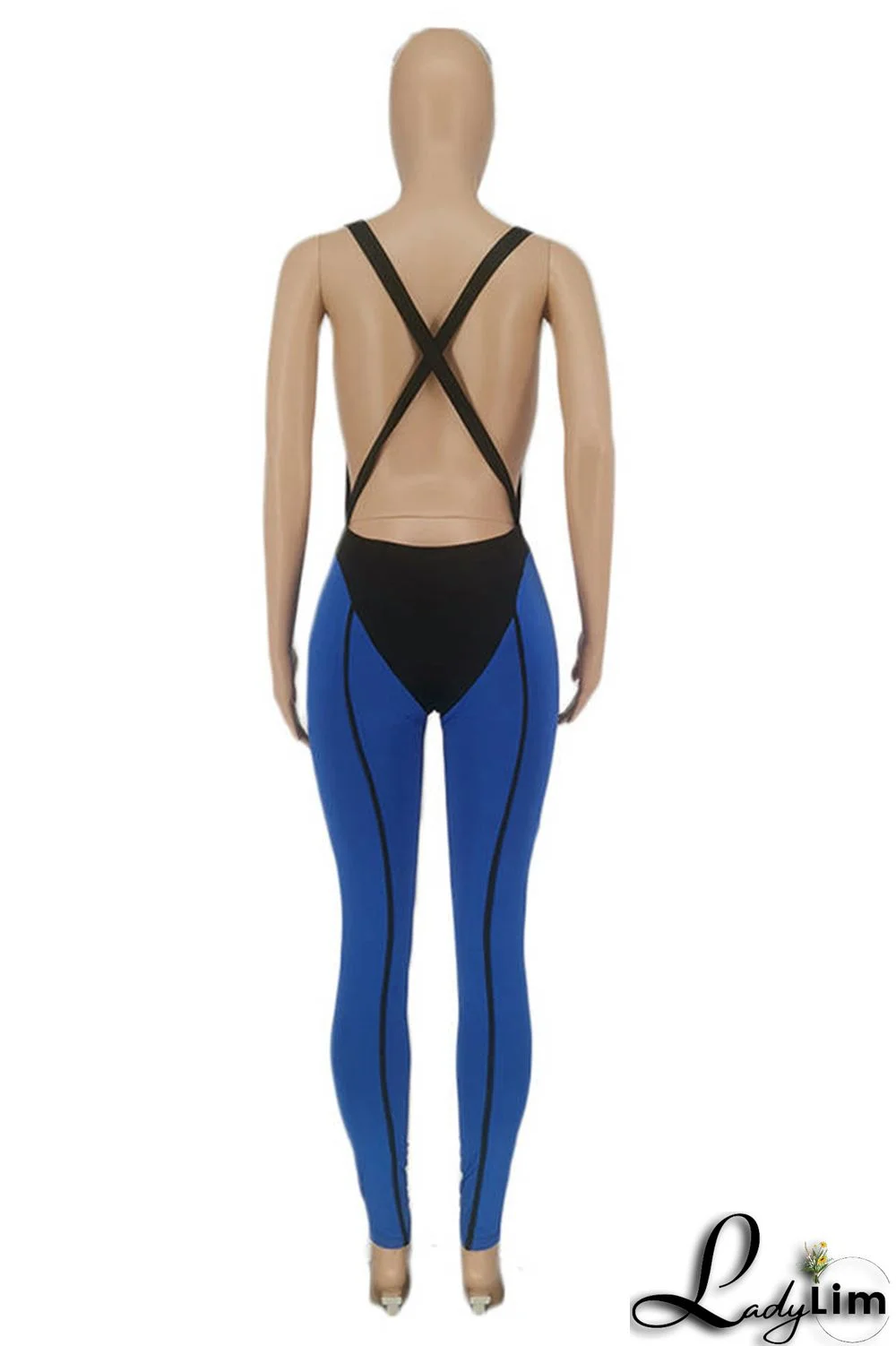 Khaki Sexy Casual Sportswear Solid Split Joint Backless U Neck Skinny Jumpsuits