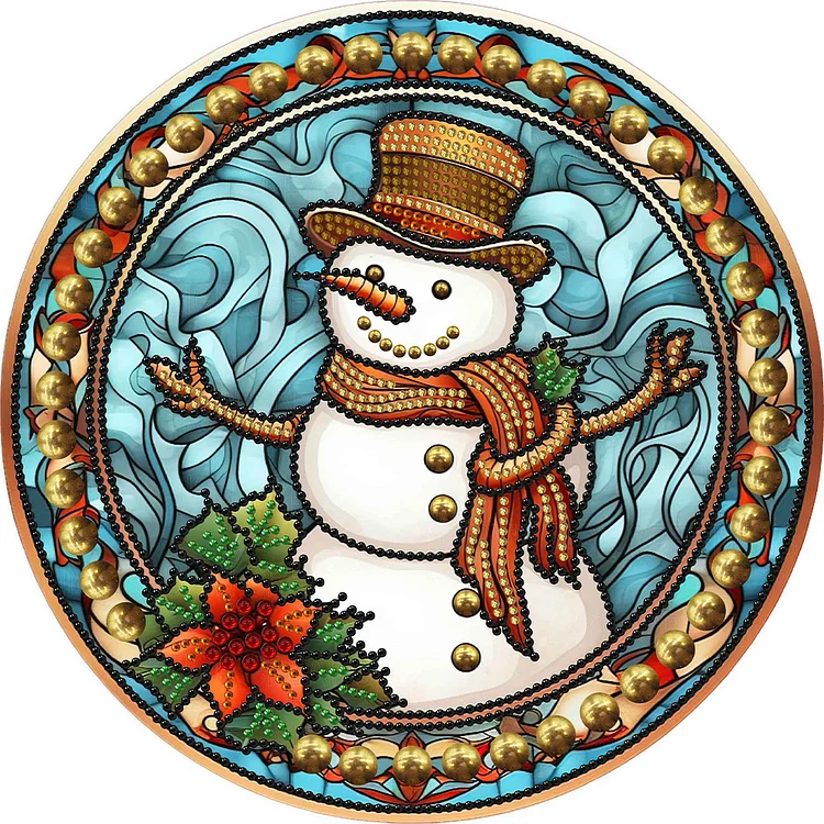 Partial Special-Shaped Diamond Painting - Christmas Snowman 30*30CM