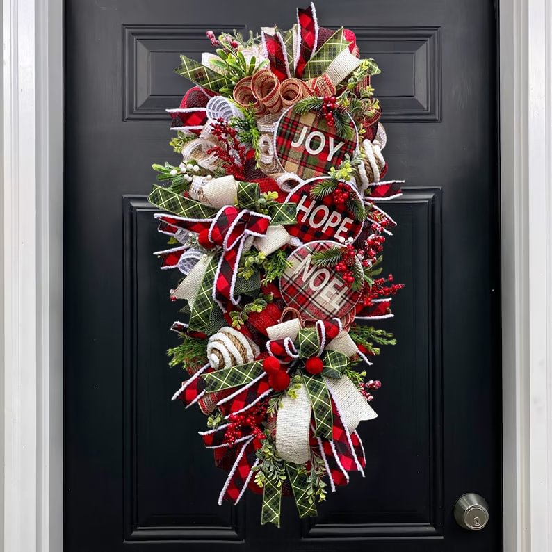 🔥Last Day 49% OFF🎄Lagre Christmas Love Hope Faith Sign Swag Wreath