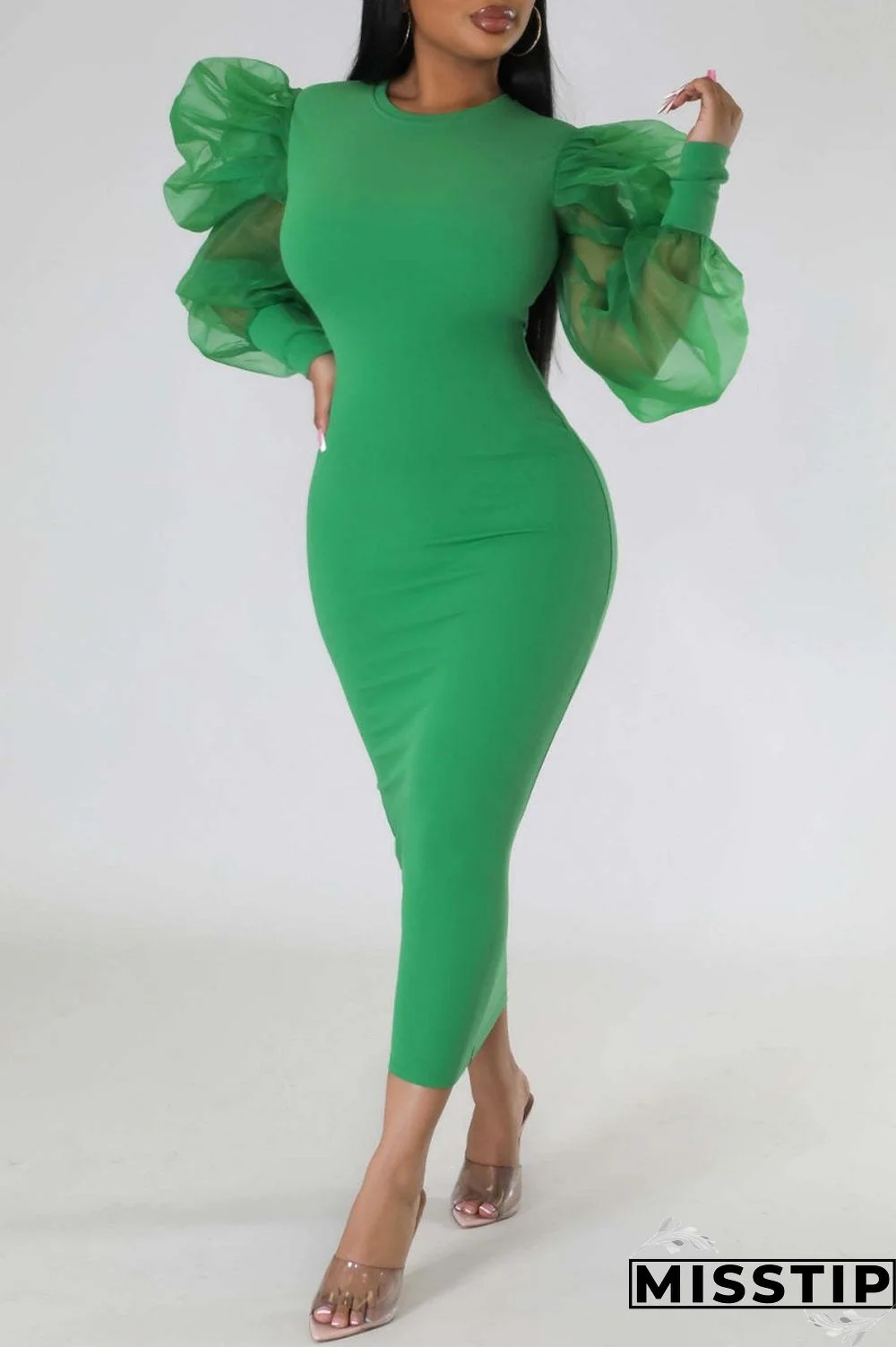 Black Fashion Casual Solid Patchwork O Neck Long Sleeve Dresses