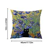 Van Gogh Iris Flower Cross Stitch Pillow Cover Kit 11CT Stamped 3-Strand Embroidery 45x45cm