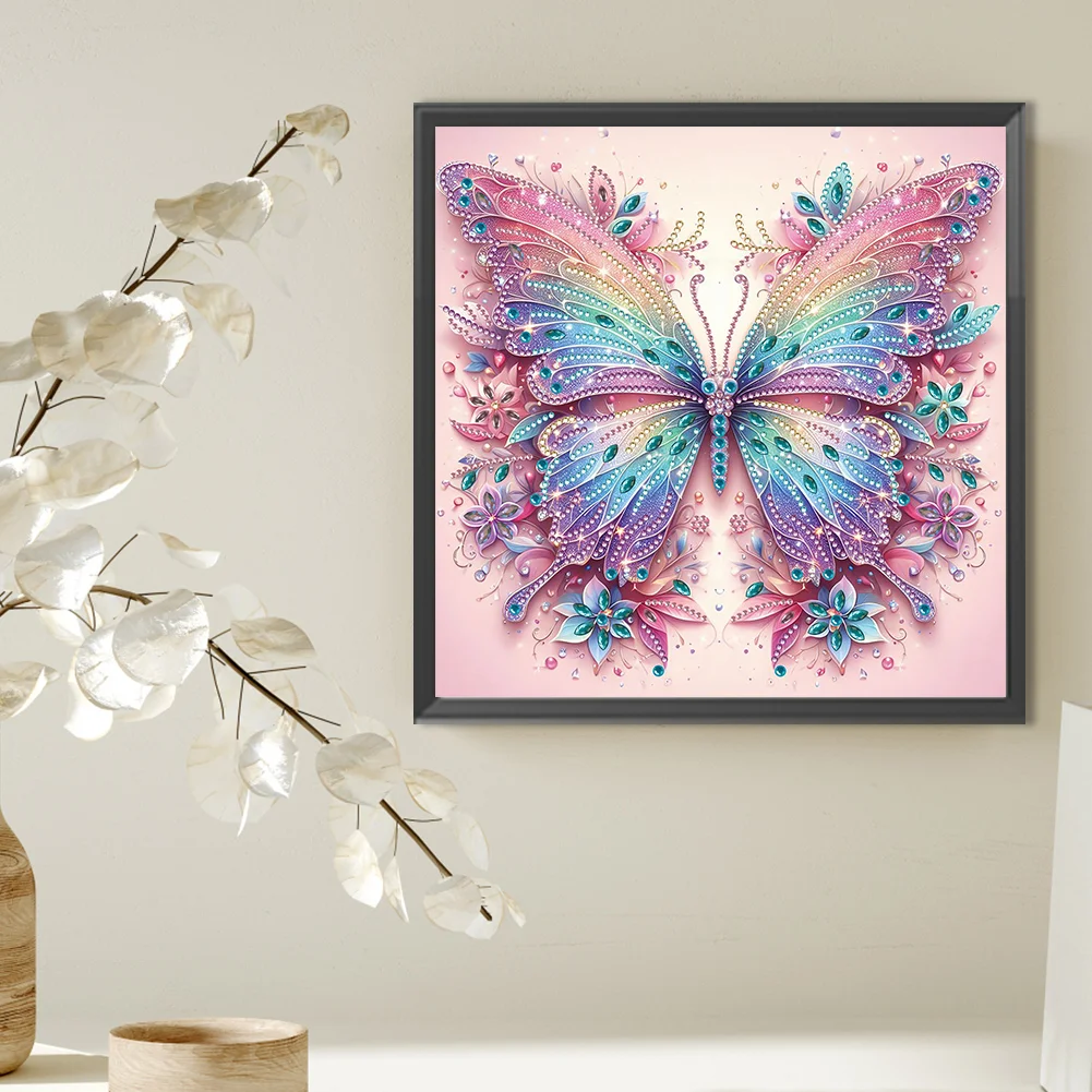 Diamond Painting - Partial Special Shaped Drill - Butterfly(Canvas|30*30cm)