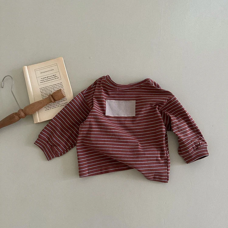 Toddler Striped Side Patch Casual Sweatshirt 