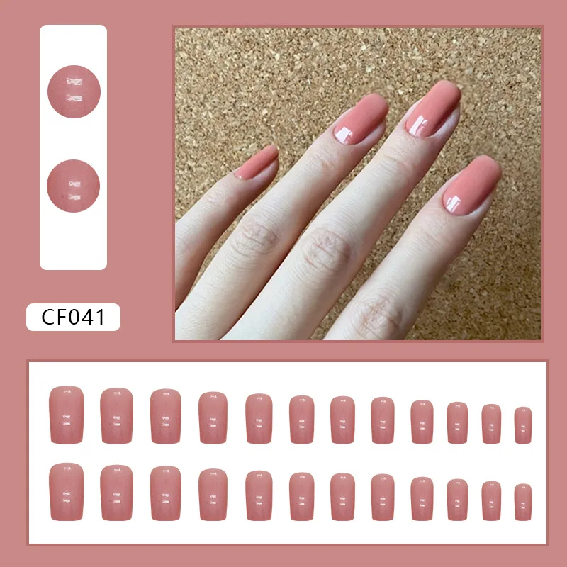 Cnneeds Pink Gradient Coffin Nails – Glossy Press On Nails for Women  