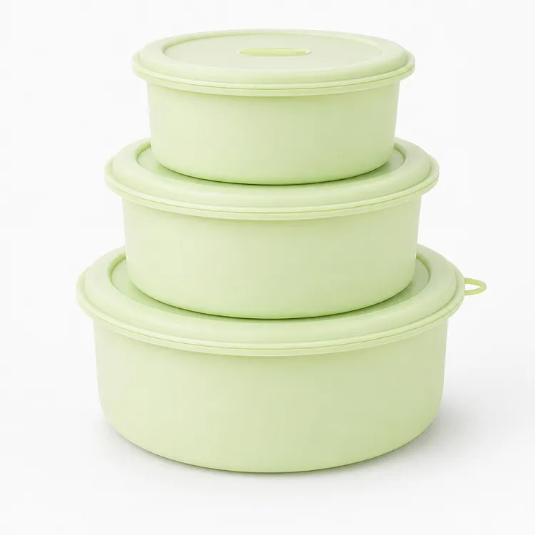 3-Piece Round Silicone Food Box Set