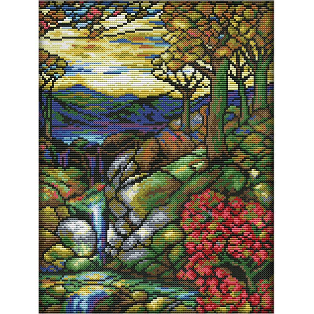

Scenery - 14CT Stamped Cross Stitch - 36x29cm, 501 Original