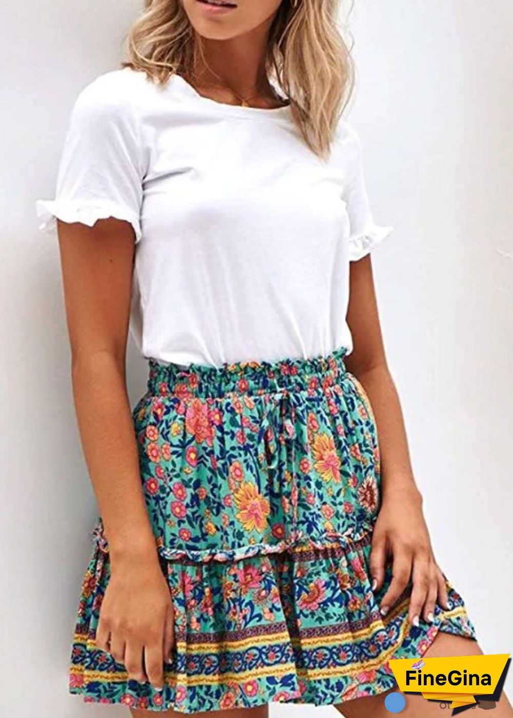 Boho Skirts in Wrap Skirt, Blue Sky and Daisy For Women