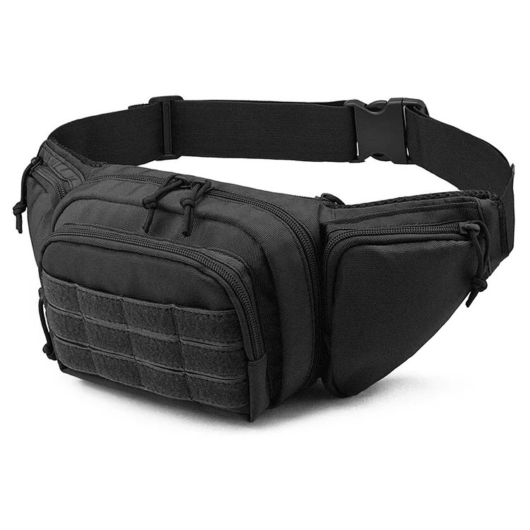 Fanny Pack Wear Resistant Shoulder Bag for Camping Hunting Hiking (Black)