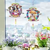 2pcs DIY Diamond Painting Dog Wind Chimes Crystal Window Suncatcher Craft Set Birthday Gifts Home Garden Decor