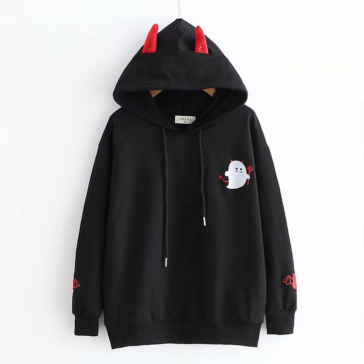 Cute Little Devil Hoodie - Gotamochi Kawaii Shop, Kawaii Clothes