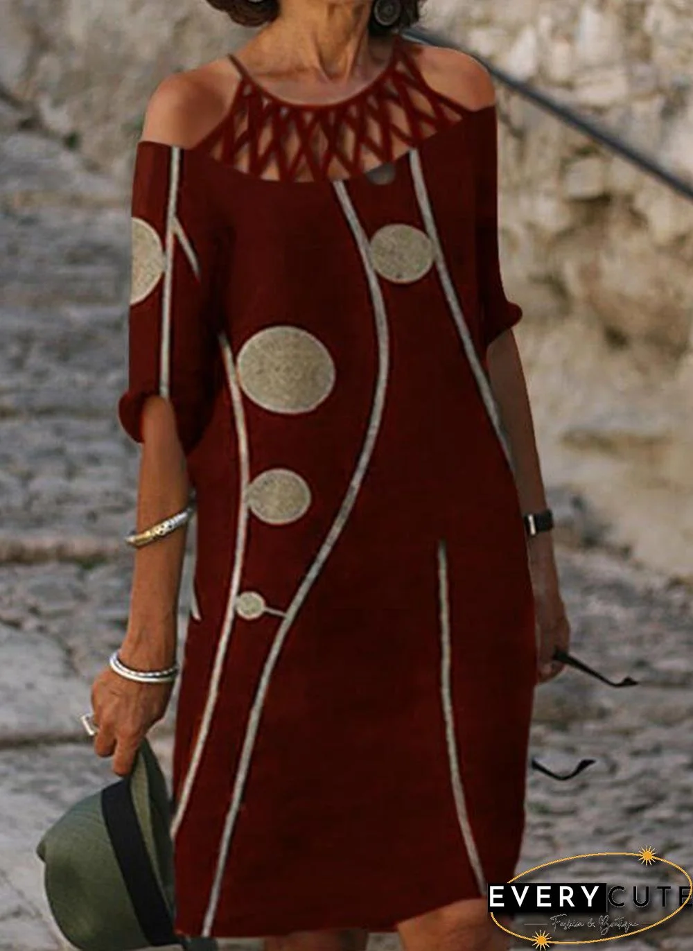 Hollow Half Sleeve Off Shoulder Summer Dress