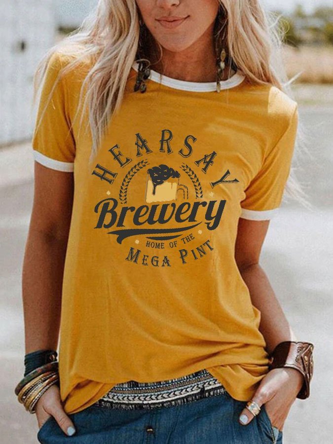 Hearsay Brewery Home Of The Mega Print T-Shirt