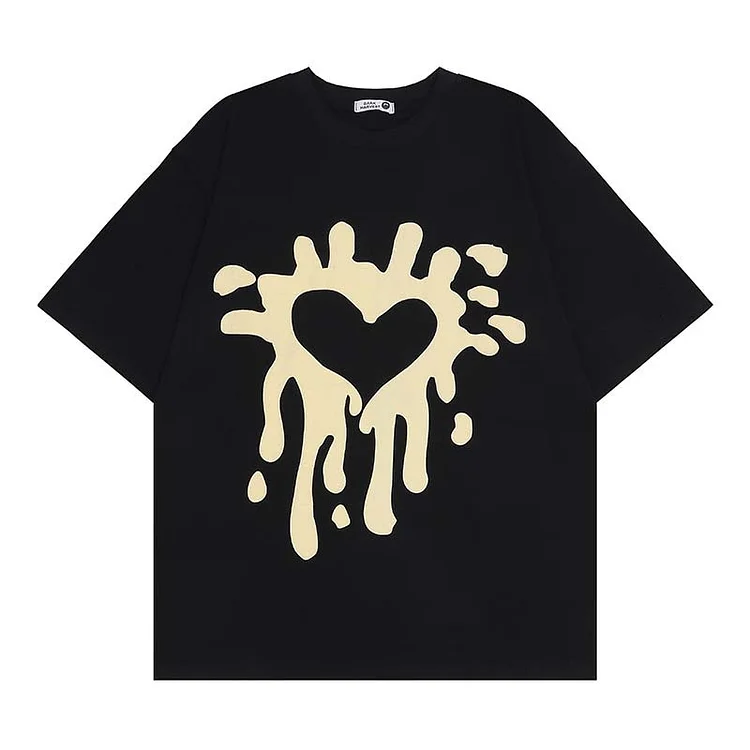 Heart Puff Print Monogram Embroidered T-Shirt