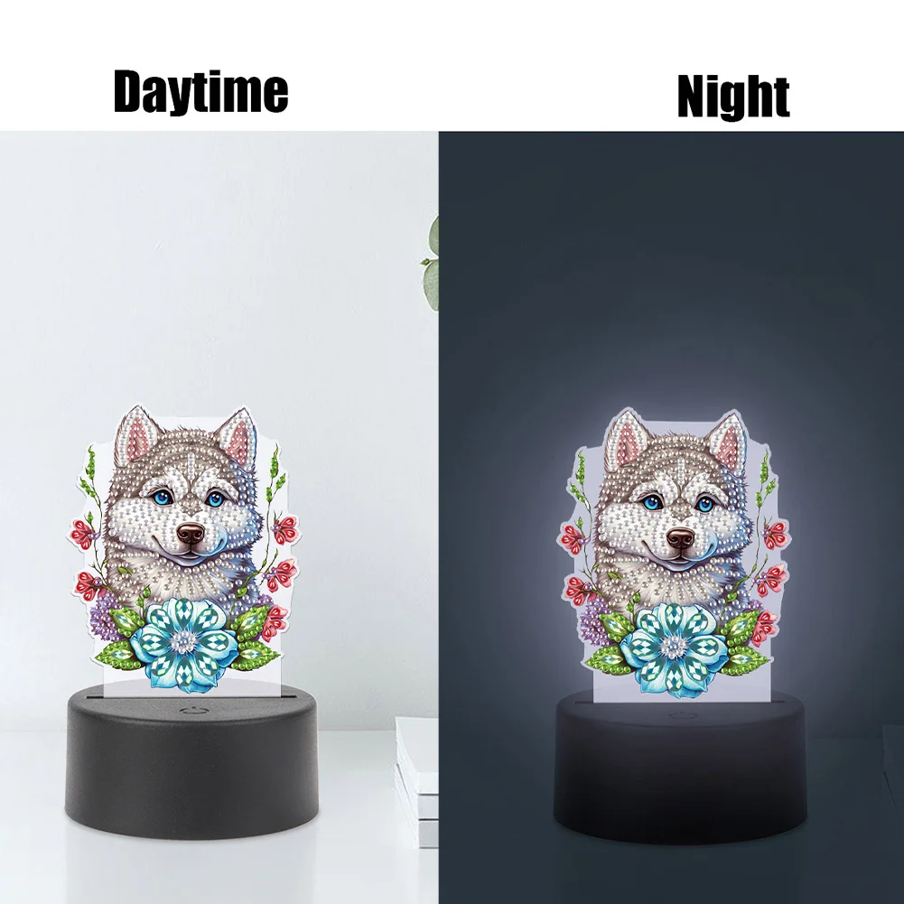 DIY Wolf Diamond Painting LED Lamp Diamond Painting Night Light