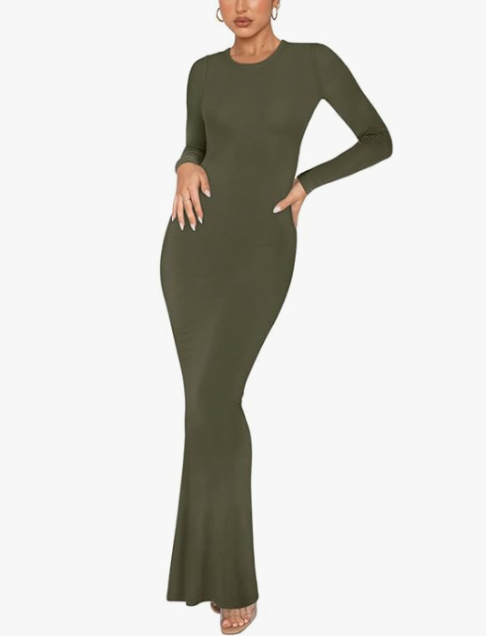 Mature Women's Elegant Long Sleeve Tight Dress