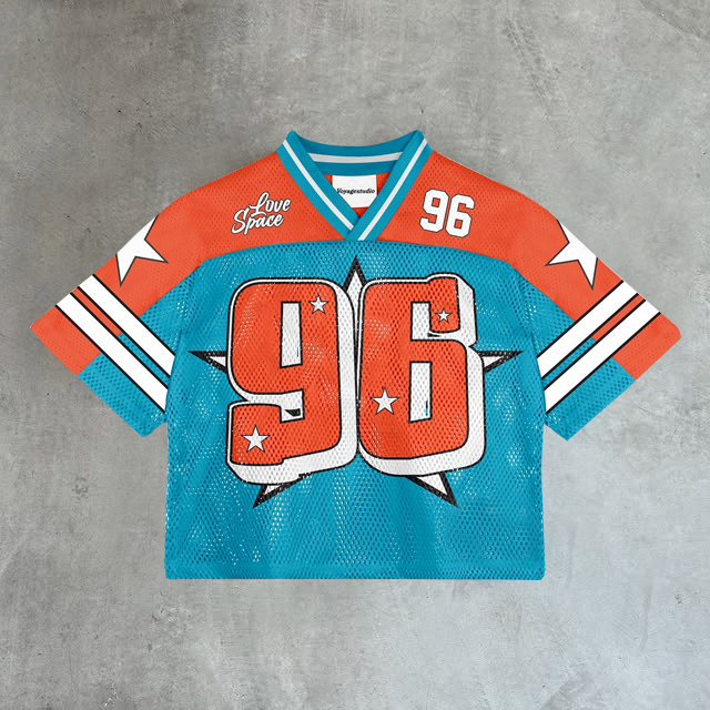 Contrast color number 96 mesh jersey