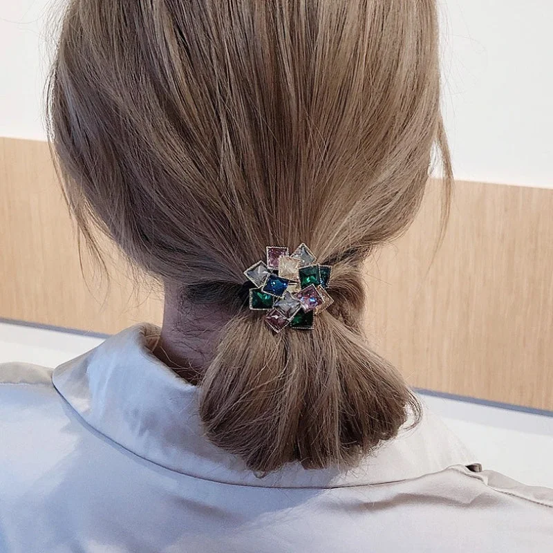 Exquisite Geometric Style Elastic Rubber Hair Ties