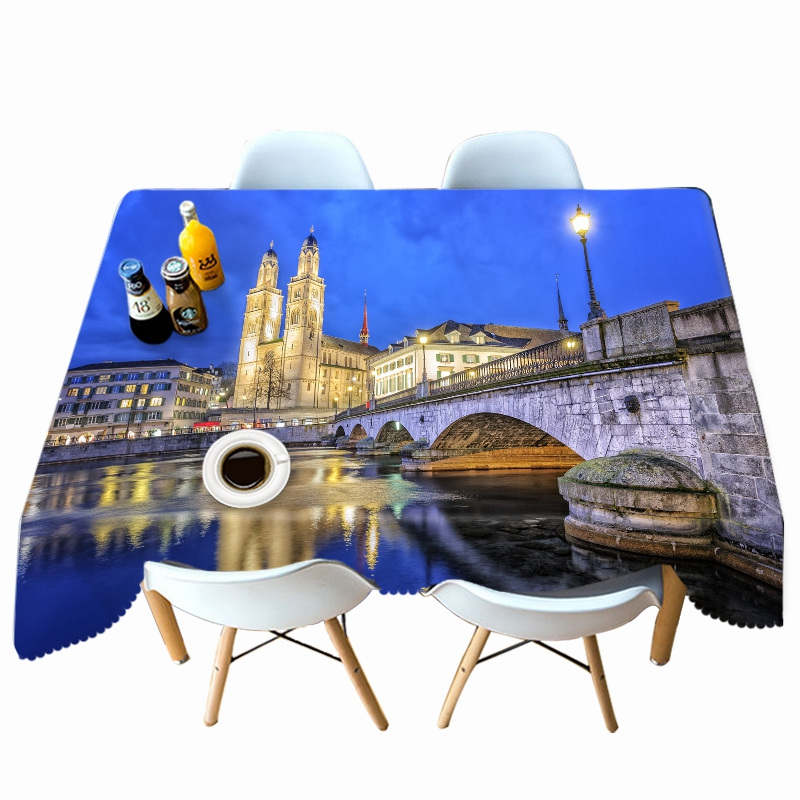 

Bright Night Scene of City - 3D Tablecloth, 140*180cm, 501 Original