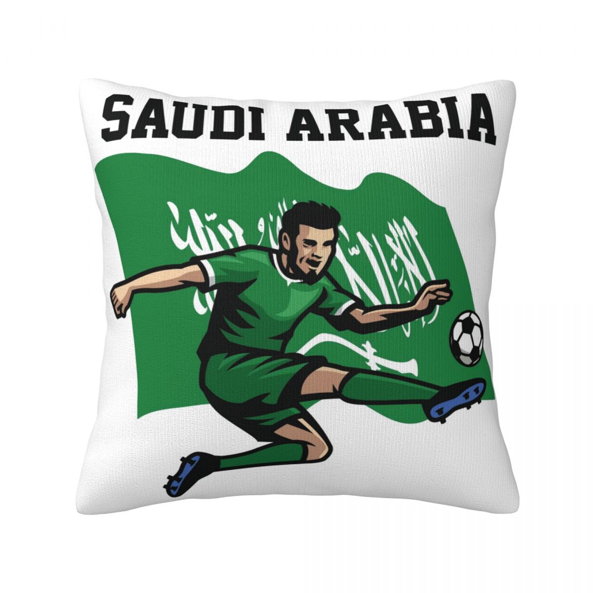Saudi Arabia Soccer Player Decorative Square Throw Pillow Covers