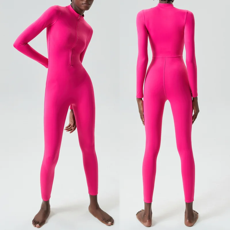 Zippered sports long-sleeved bodysuits