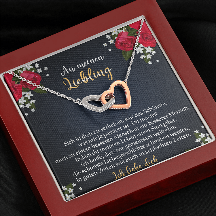 Kettenmachen 925 Silber Herz Halskette - An Meinen Liebling - Geschenk mit Nachrichtenkarte 
