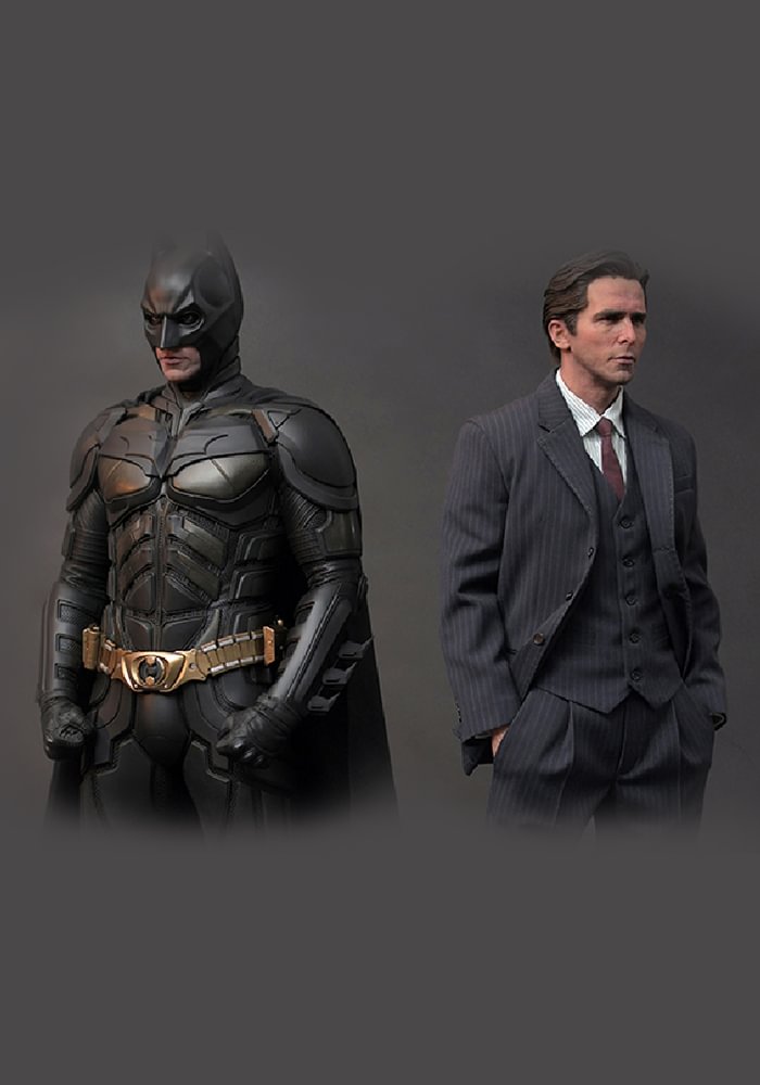 The Dark Knight - Batman Double Version 1/3 Scale Hyperreal Statue Set-shopify