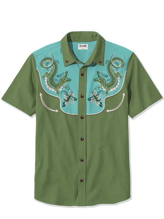 Boozelele® Mens Hawaiian 100% Cotton Button-down Shirt