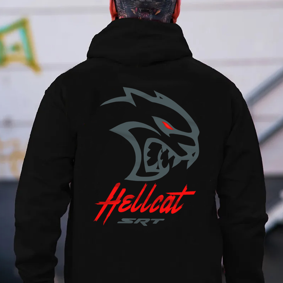 Cotton Hellcat Hoodie With Graphic Print For Men