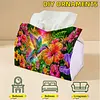 Hummingbird Sunset DIY PULeather Diamond Painting Tissue Box for Adults Beginners Large Size Diamond Art Paper Storage Holder for Living Room Bathroom Table Decor