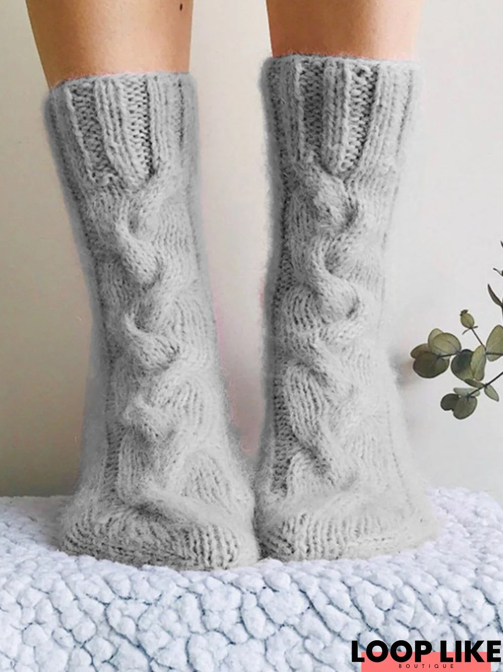 Casual Home Wool Cotton Twist Pattern Floor Socks Pile Pile Socks Autumn Winter Warmth Thickening Accessories