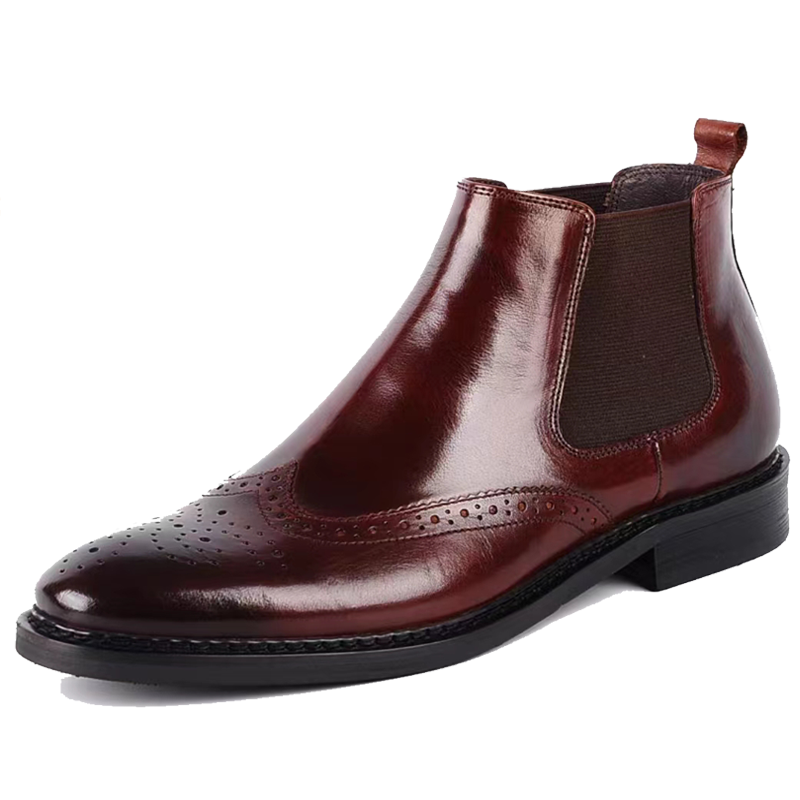 DANRRIO Brogue Carved Chelsea Boots DANRRIO.COM DANRRIO